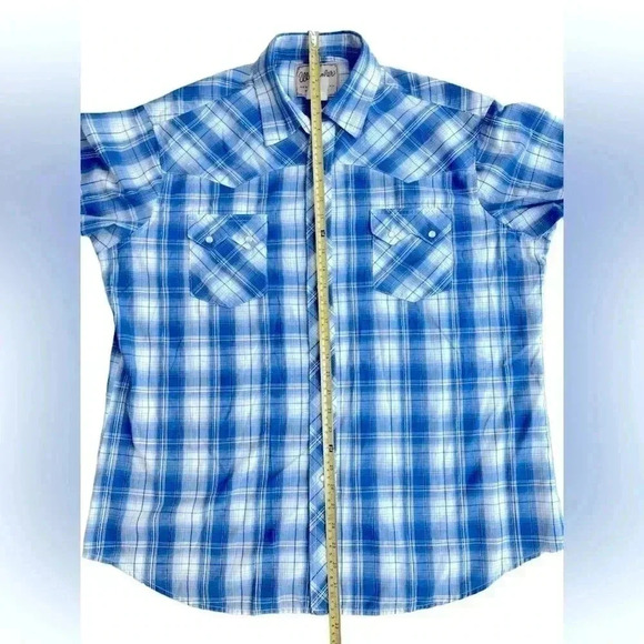 Vintage Wrangler Men’s Blue Plaid Pearl Snap Western Shirt Size Large - Picture 7 of 8